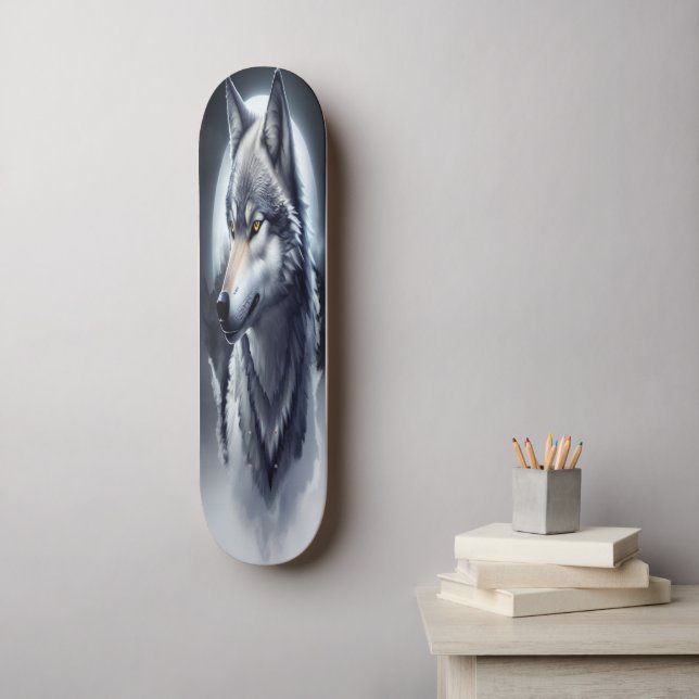 Majestic Wolf Skateboard - Digital Art Deck Gift (Wall Art)