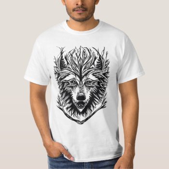 Majestic Wolf Tattoo T-shirt by OblivionHead at Zazzle