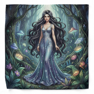 Majestic woman with silver dress bandana