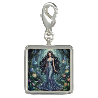 Majestic woman with silver dress charm