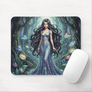 Majestic woman with silver dress mouse pad