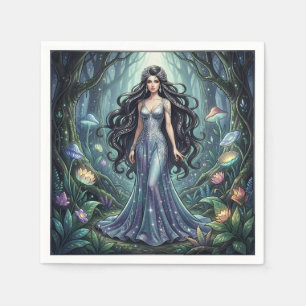 Majestic woman with silver dress napkins