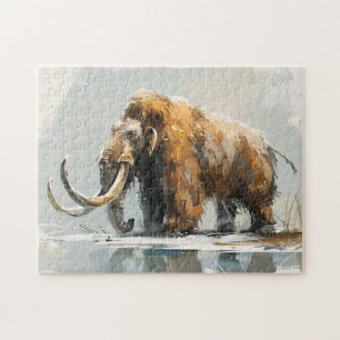 Majestic Woolly Mammoth Illustration Jigsaw Puzzle