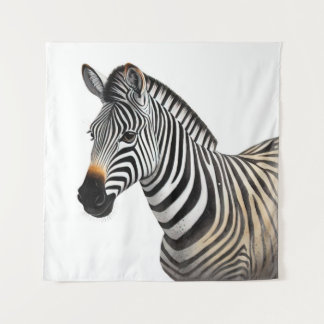 Majestic Zebra Portrait Realistic Wildlife Art Tapestry