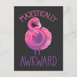 Majestically Awkward Flamingo Introvert Clumsy Postcard