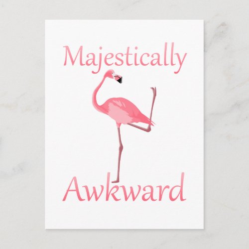 Majestically Awkward Pink Flamingo Postcard