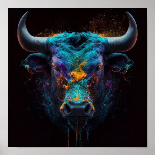 Majestuous bull poster