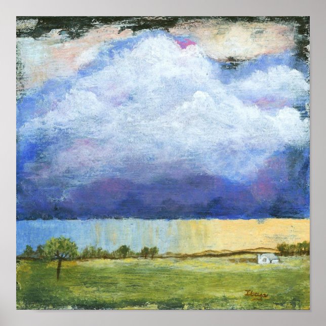 Majesty Abstract Art Landscape House Painting Poster (Front)