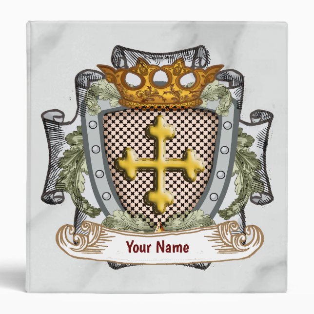 Majesty Family Crest Surname 3 Ring Binder (Front)