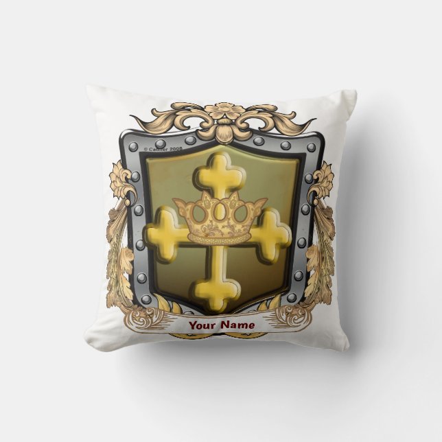 Majesty Family Crest Surname Throw Pillow (Front)