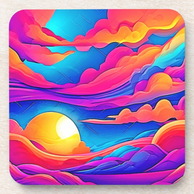 Majesty of A Sunset Beverage Coaster (Front)
