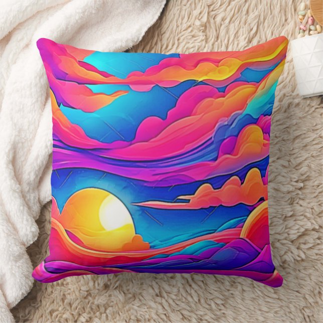 Majesty of A Sunset Throw Pillow (Blanket)