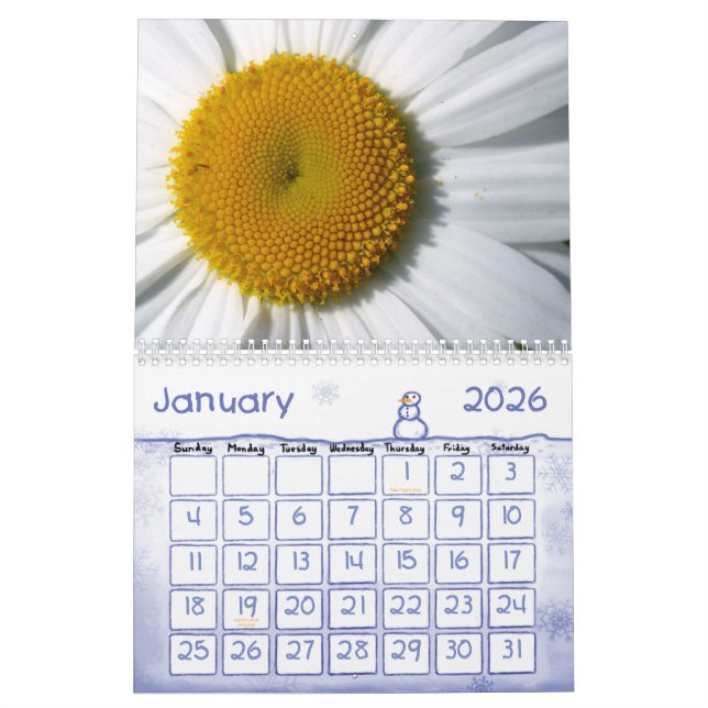 Majesty of Flowers Calendar (Jan 2026)