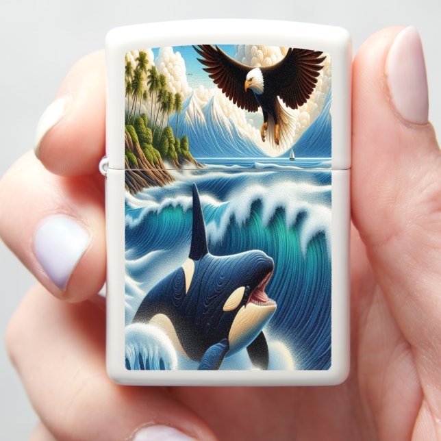 Majesty of the Ocean Zippo Lighter (In Hand)
