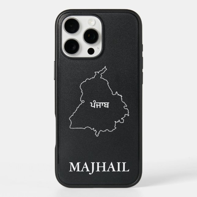Majhail Punjab Map Black Phone Case (Back)