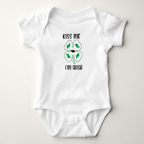 MaJk turtle Designs Kiss me Im Irish infant Baby Bodysuit