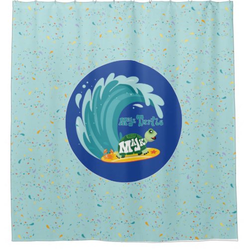MaJk Turtle Turtally Tubed Surf themed  Shower Curtain