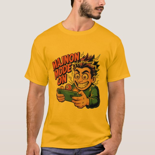 MAJNON MODE ON – Funny Gamer with 8‑Ball T T-Shirt (Front)