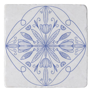 Majolica blue Amalfi Coast Sardine Fish & citrus Trivet