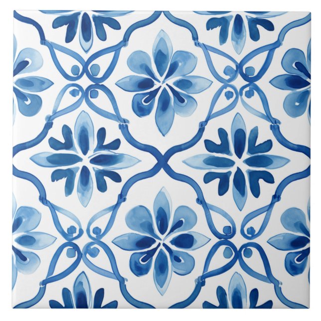 Majolica,blue tiles,Sicilian tiles,Ceramic Tile (Front)