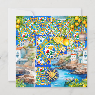 Majolica,lemon ,Sicilian tiles,