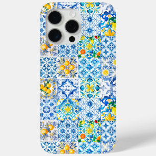 Majolica,lemon ,Sicilian tiles, iPhone 15 Pro Max Case