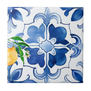 Majolica,lemon ,Sicilian tiles, Ceramic Tile