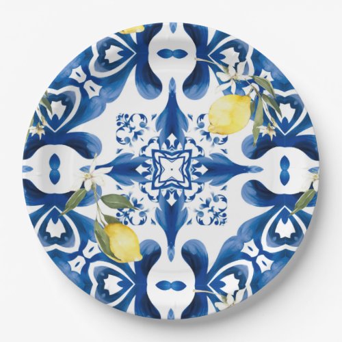 MajolicalemonSicilian tilesCeramic Tile Paper Plates