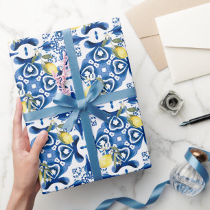 Majolica,lemon,Sicilian tiles,Ceramic Tile Wrapping Paper