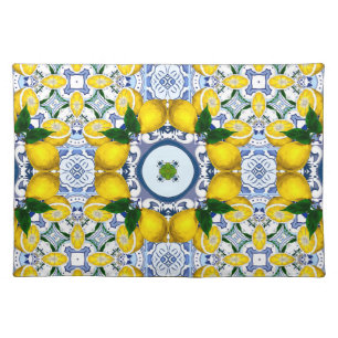 Majolica,Mediterranean tiles, Cloth Placemat