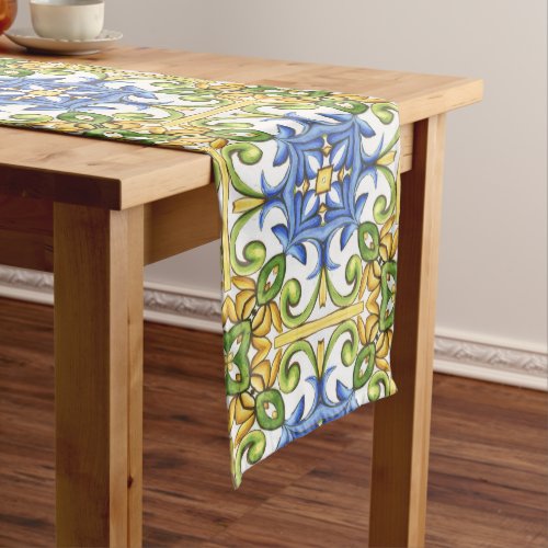 MajolicaMediterranean tiles Medium Table Runner