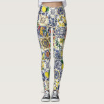 Majolica Pattern Print Leggings<br><div class="desc">Sicilian Majolica tiles</div>