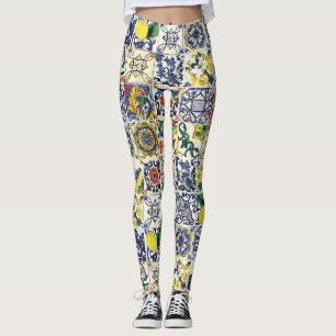 Majolica Pattern Print Leggings