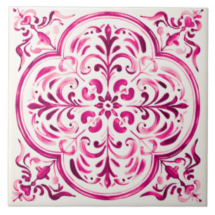 Majolica Rose Ceramic Tile