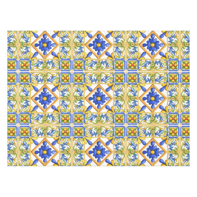 Majolica,Spanish tile ,mediterranean    Tablecloth (Front (Horizontal))