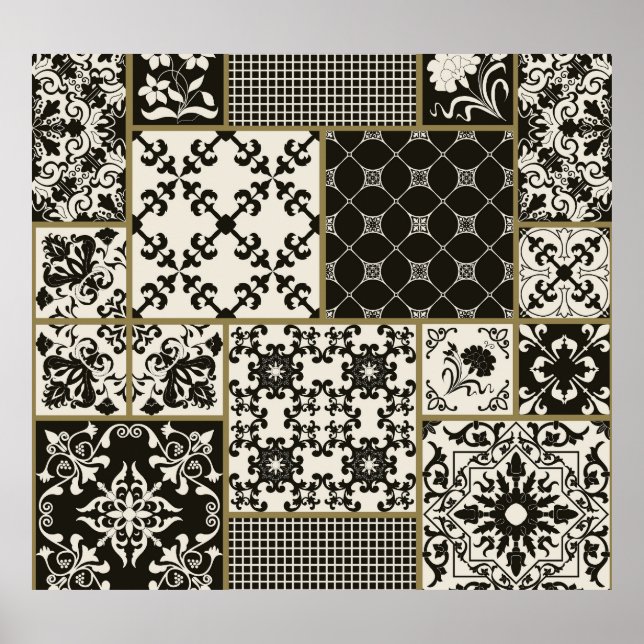 Majolica tile Islamic motifs. Poster (Front)