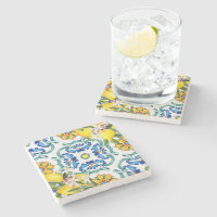 Majolica tiles lemons bridal shower favors