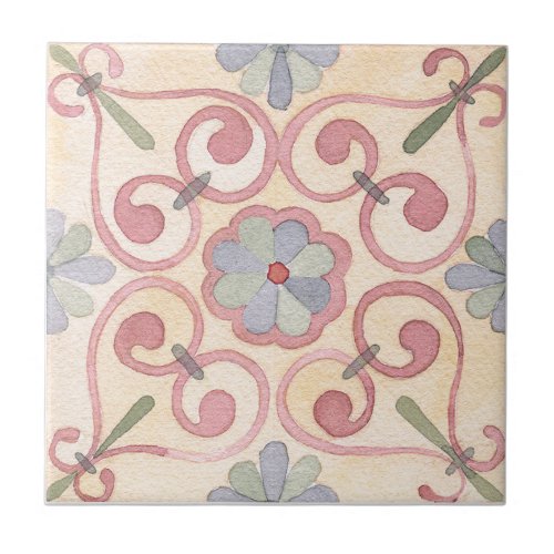 Majolica Watercolor Ceramic Tile