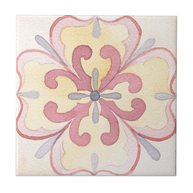 Majolica Watercolor Ceramic Tile (Front)