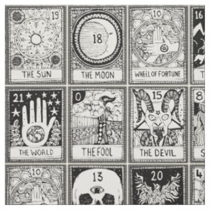 major arcana tarot black fabric
