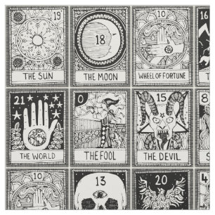 major arcana tarot black fabric