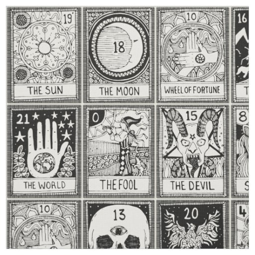major arcana tarot black fabric