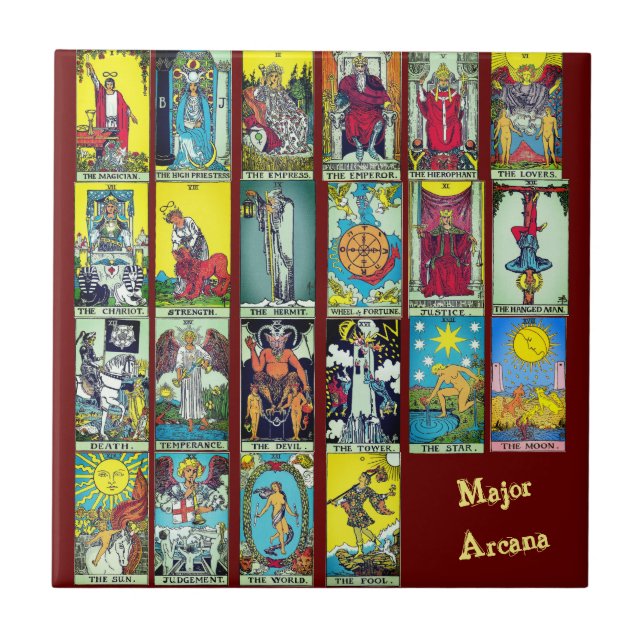 Major Arcana Tarot  Ceramic Tile (Front)
