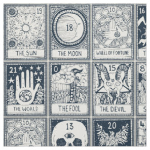 major arcana tarot indigo fabric
