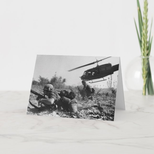 Major Crandall's UH-1D Helicopter in Vietnam War Card (Front)