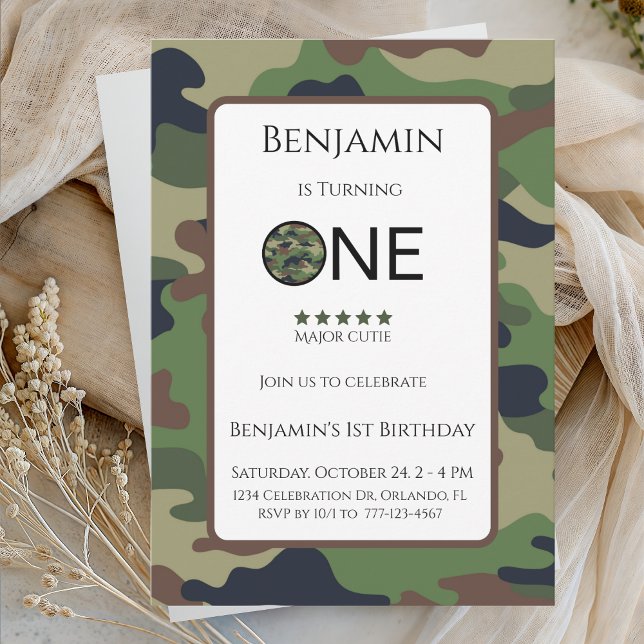 Major Cutie Birthday Invitation Kids Birthday Card (Creator Uploaded)