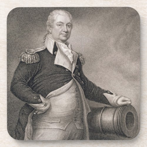Major General Henry Knox 1750_1806 engraved by J Beverage Coaster