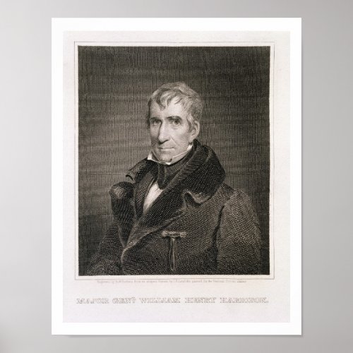 Major General William Henry Harrison engraved by Poster