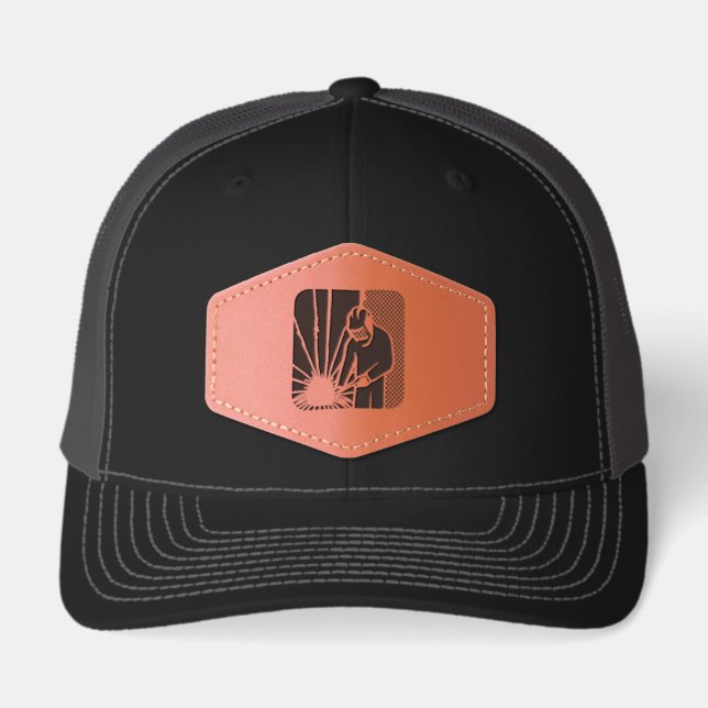 Major League Welder Sticker – Ideal Welding Gift Leather Patch Hat (Front)
