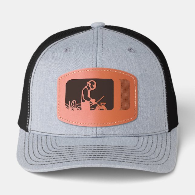 Major League Welder Sticker – Welding Logo Style D Leather Patch Hat (Front)